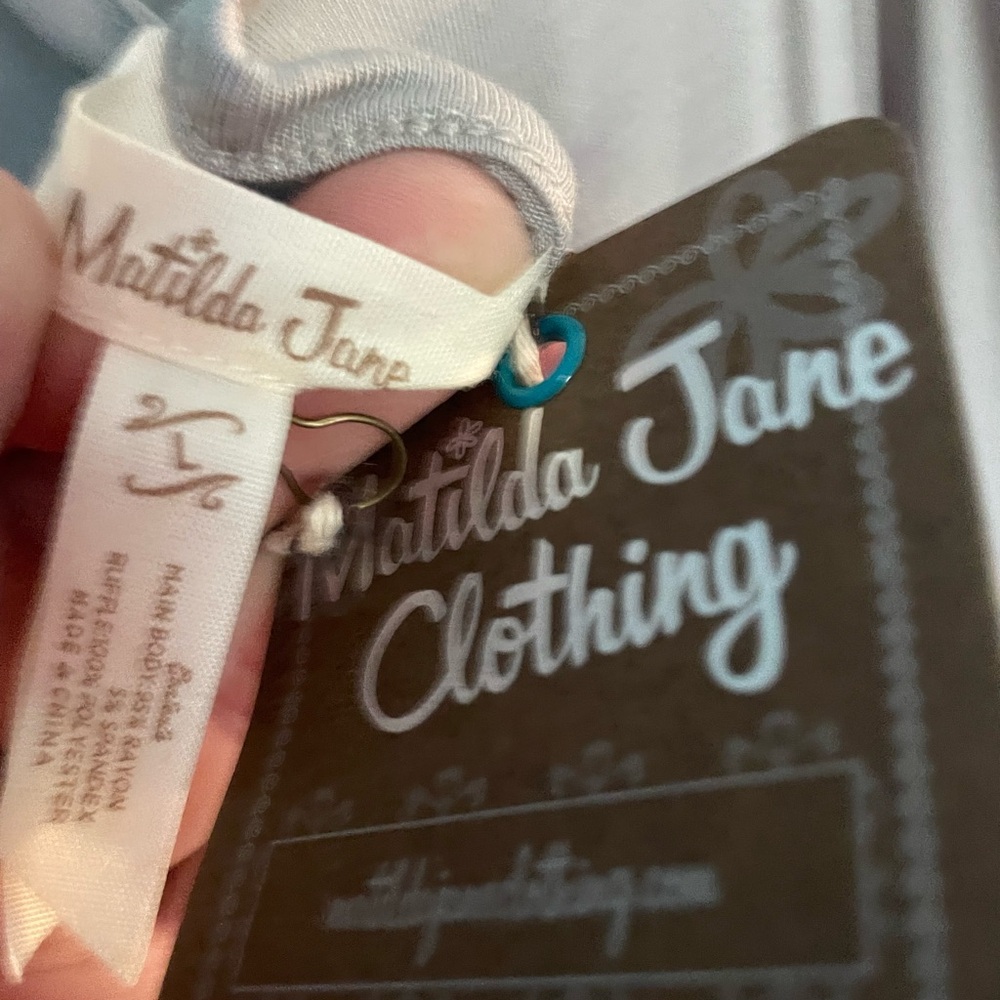 Matilda Jane Tag with gray dress